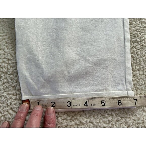 J. Crew Factory Linen Cotton Drawstring Cuffed Pull-on Pants White Size 8 - Picture 13 of 13